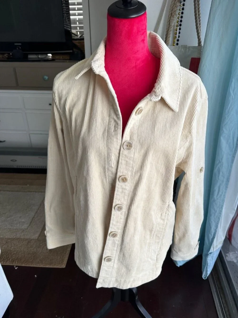 Cabi New Scout Jacket #4493 Ivory corduroy M Was $149